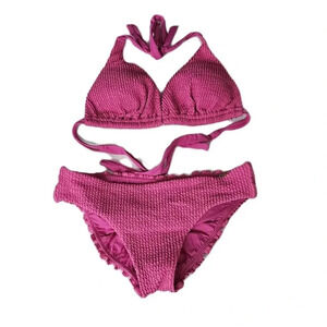 Luli‎ Fama Pink Ribbed Bikini Set